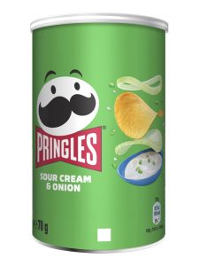 Pringles chips with sour creme and onion flavor
