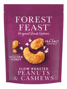 Forest Feast roasted peanuts and cashews with sea salt crystals and Scottish Heather honey