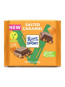 Ritter Sport vegan chocolate bar with caramel pieces