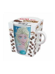 Frozen ceramic mug with Crockki bites, crispy cocoa cereal with a cocoa shell