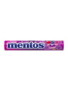 Mentos Jumboroll chewy candies with berry flavor: cherry, blueberry and raspberry