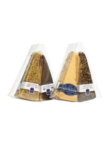 Reypenaer & Wyngaard gift set with 4 cheeses: Reypenaer - 1 year old, Wyngaard Mustard Dill - 4 months, Wyngaard Truffle - 4 months, Wyngaard Black Pepper - 4 months