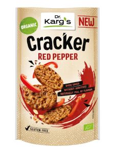 Dr. Karg's vegan gluten-free organic crackers based on oat flakes with paprika powder