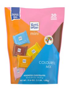 Ritter Sport pink mini chocolate bars in a bag