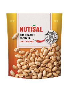 Nutisal dry roasted peanuts with chiliflakes