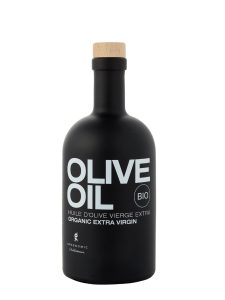 Greenomic Organic Extra Virgin Olive Oil in black ceramic look bottle