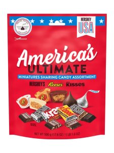 Hershey's miniature chocolates in a bag to share