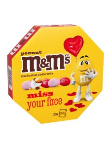M&M'S peanuts with milk chocolate in a sugar coating in a gift box