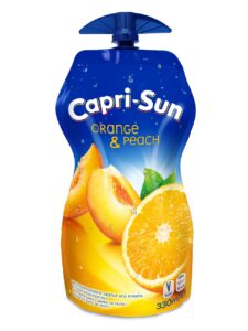 Capri Sun orange - peach, with screw cap