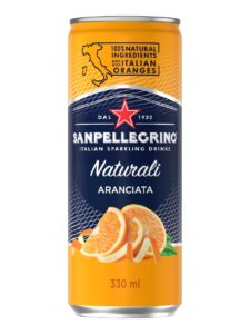 Sparkling soft drink with orange
