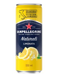 Sparkling soft drink with lemon