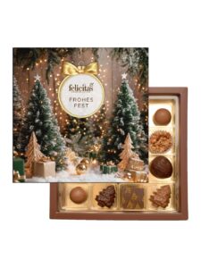 Felicitas chocolates without alcohol in a Christmas gift box