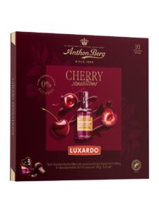 Anthon Berg dark chocolate bottles filled with liquid cherry filling