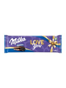 Milka Messages milk chocolate bar in a customised packaging carrying messages