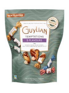 Guylian individually wrapped assortment of pralines in a paper bag