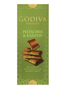 Godiva Dubai Style milk chocolate bar filled with pistachio and crispy kadayif