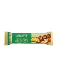 Lindt Dubai Style milk chocolate bar filled with pistachio paste and crunchy Kadayif