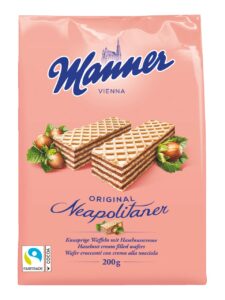 Manner wafers with hazelnut cream filling