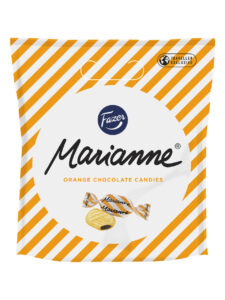Marianne orange flavoured candies filled with chocolate