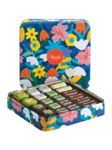 Venchi assorted chocolates in a metal tin