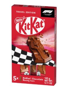 KitKat milk chocolate in the shape of a Formula 1 race car