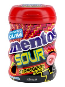 Mentos sour strawberry flavoured chewing gums