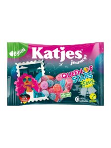 Katjes vegan fruit gummies in astrological shapes in a bag