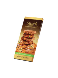 Lindt milk chocolate bar with almonds and pistachios