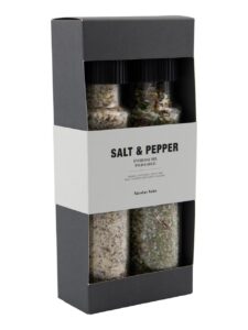 Nicolas Vahé gift set with salt&pepper mill 310g and wild garlic salt mill 215g