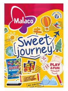 Malaco assorted sweets, chocolates, and games in a box