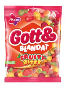 Malaco fruit-flavored wine gums in a bag