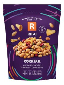 Rifai mix of roasted and fried peanuts, nuts, and crackers in a bag