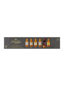 Anthon Berg chocolate bottles filled with liquid single malt Scotch whisky in a box