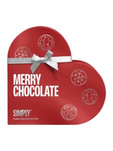 Simply assorted chocolates in a festive heart-shaped box