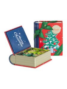 Venchi assorted chocolates in a Christmas mini book tin