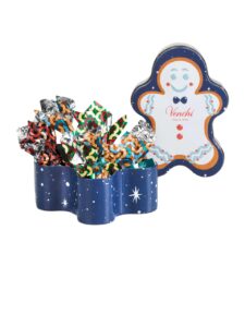 Venchi assorted chocolates in a gingerbread man-shaped tin