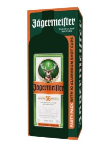 Jägermeister Travellers‘ Edition Party Pack including ten metal shot glasses