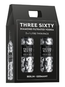 Three Sixty Vodka Twin Pack; Three Sixty Vodka 37.5% 1L (GH 1112413)
